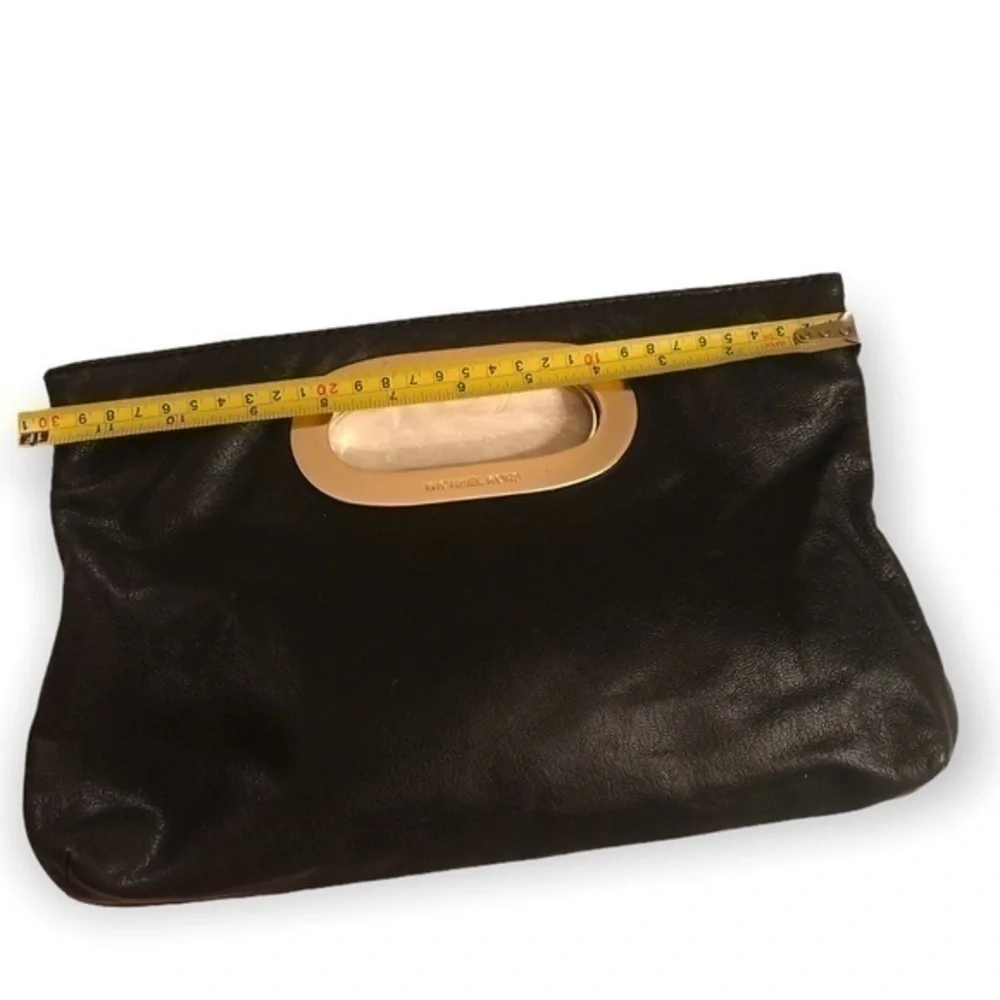 Michael kors black leather clutch bag
